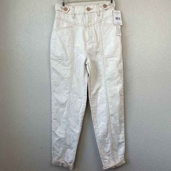 NWT Free People Ecru Pants Size 24 - Picture 1 of 7